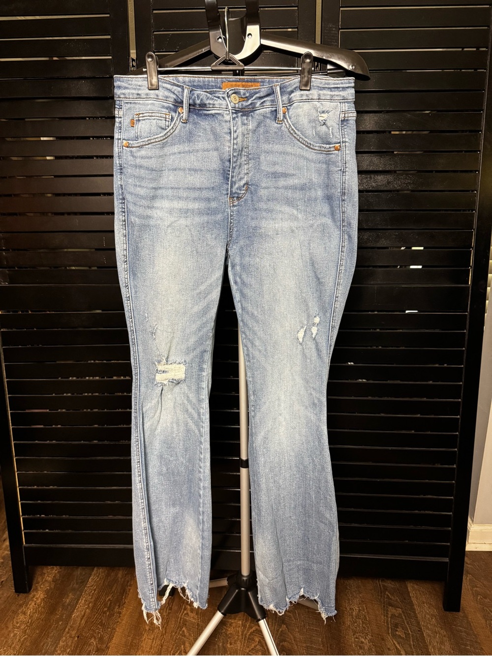 Judy Blue Light Blue Distressed Flare Leg Jeans